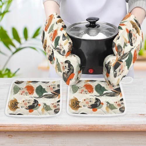Maniques pour la cuisine antidérapantes et imperméables résistantes à la chaleur - 7