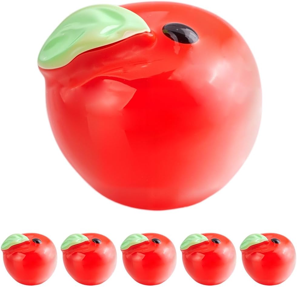 CRASPIRE 40Pcs Mini Red Apples Artificial Apples Figurines Realistic Miniature Tiny Fruit Decor Food Model for Crafts Fairy Garden Home Kitchen Table Decoration Thanksgiving Christmas 0.5x0.5inch