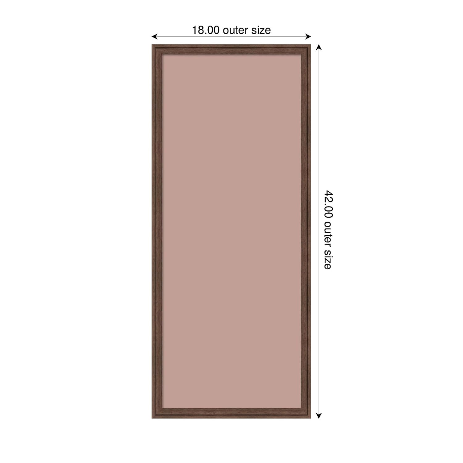 Kate and Laurel Framed Fabric Pinboard 18 x 42, Printed Linen Classic Bulletin Board for Use as a Vision Board or Wall Organization, Florence Medium Brown Frame