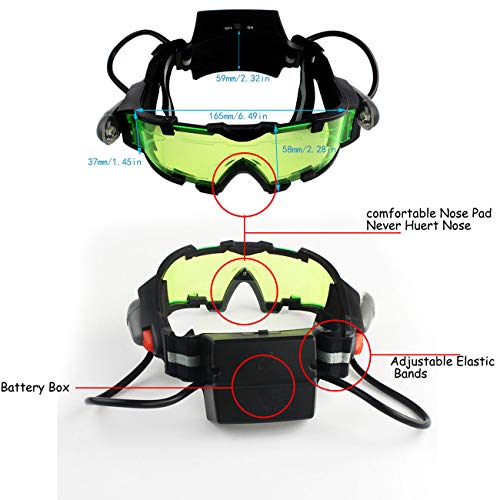 Yolyoo PUT- Night Vision Goggles,Spy Googles Spy Gear Adjustable Kids Led Night Goggles Flip-Out Lights Green Lens thumb #1
