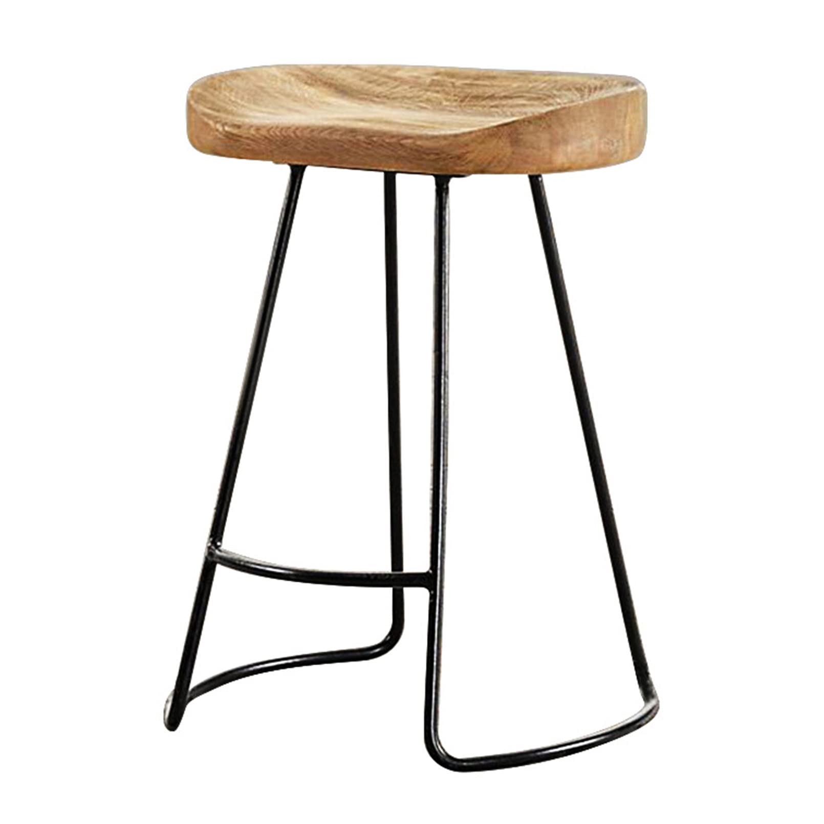 Tabouret de bar avec assise bois et structure métal robuste