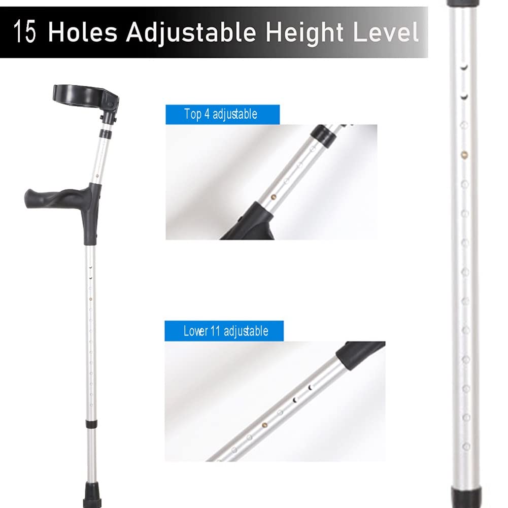 Muletas Ortopédicas para Adultos, Muletas Ligeras de Aluminio con Ergonómicas Empuñadura(x2 uds), Regulables Altura