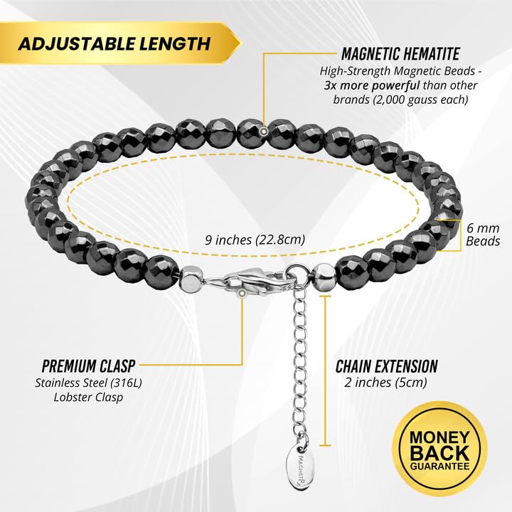 Image of MagnetRX Womens Magnetic Ankle Bracelet - Ultra Strength Magnetic Anklets with 34 Magnets - Titanium Ankle Bracelets for Women