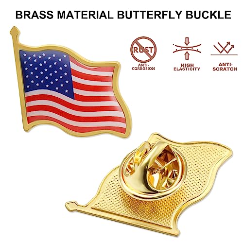 50/100/200/300Pack American Flag Lapel Pins Bulk Metal - USA United States Patriotic Souvenir Badge Pins For Memorial Veteran Day Patriotic Party3