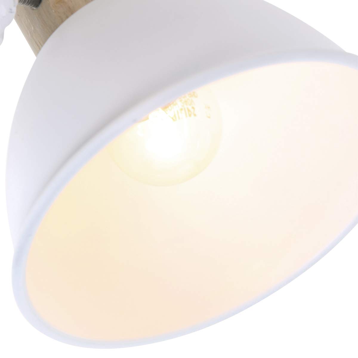 Steinhauer Lampada da soffitto 2 Spot 7969W Lampada da parete Vintage E27 Rustico Legno Metallo Spot Marrone Bianco