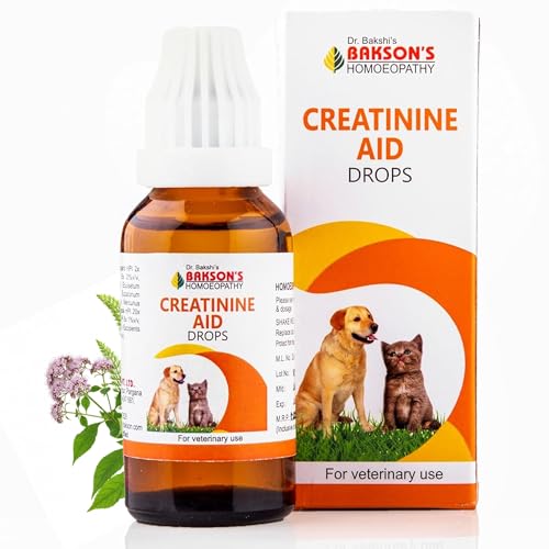 Bakson Veterinary Creatinine Aid Drops for Pets | Natural Homoeopathic Renal Support | Helps Maintain Creatinine Levels & Kidney Function | Gentle, Non-Toxic & Safe Long-Term Care – 30ML