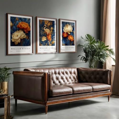 Affiches fleurs et grue William Morris pour créer une ambiance salon bohème chic