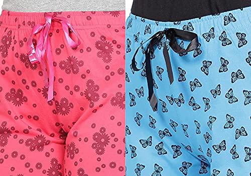Image of Club A9 Womens 100% Organic Cotton Printed Regular Shorts - Pack of 2 (Multicolor)