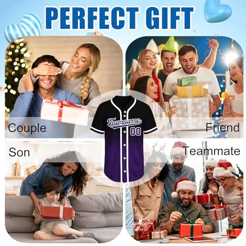 Image of Custom Baseball Jersey Personalized Stitched or Printed Name Number Baseball Shirt Sports Uniform Gifts for Men Women Youth