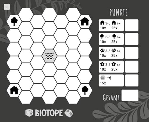 Edition Michael Fischer Würfelspiel: Biotope – Wer schafft den besten Lebensraum? Für 1-6 Personen von 8 bis 99 Jahren, White