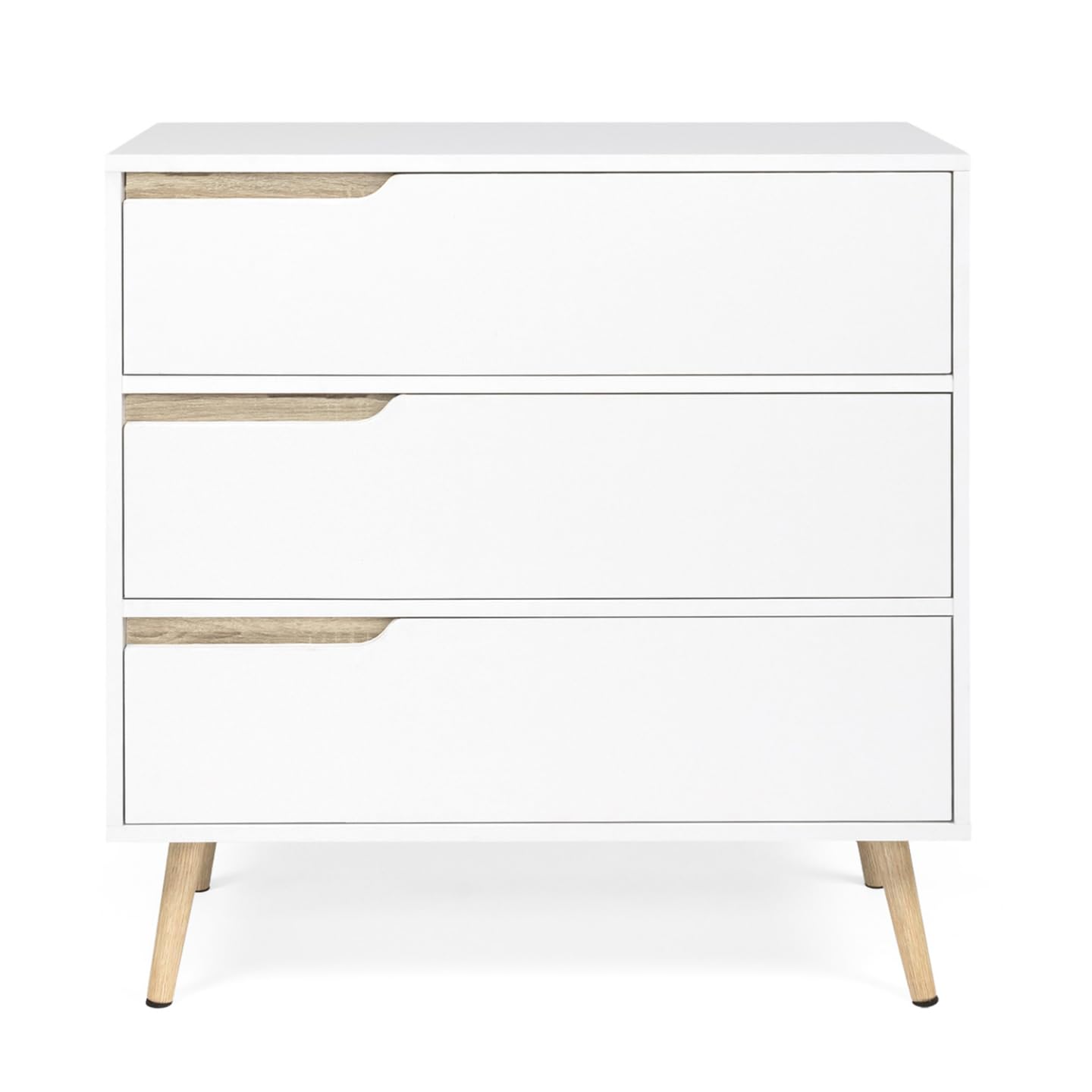 IDMarket Helsinki - Cómoda 3 cajones (80 cm), color blanco