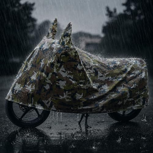 Image of Sulfar 100% Waterproof Universal Bike Cover UV Protection & Dustproof Bike Body Cover for Two Wheeler Bike Scooter Scooty Activa (Jungle Green)