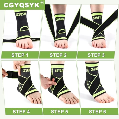 Image of Ankle Support Brace, Ankle Compression Sleeve Sock, Adjustable Ankle Brace & Arch Support for Men & Women Achilles Tendon, Plantar Fasciitis, Sprained Ankle Recovery, Sports Running, Exercise (Medium)