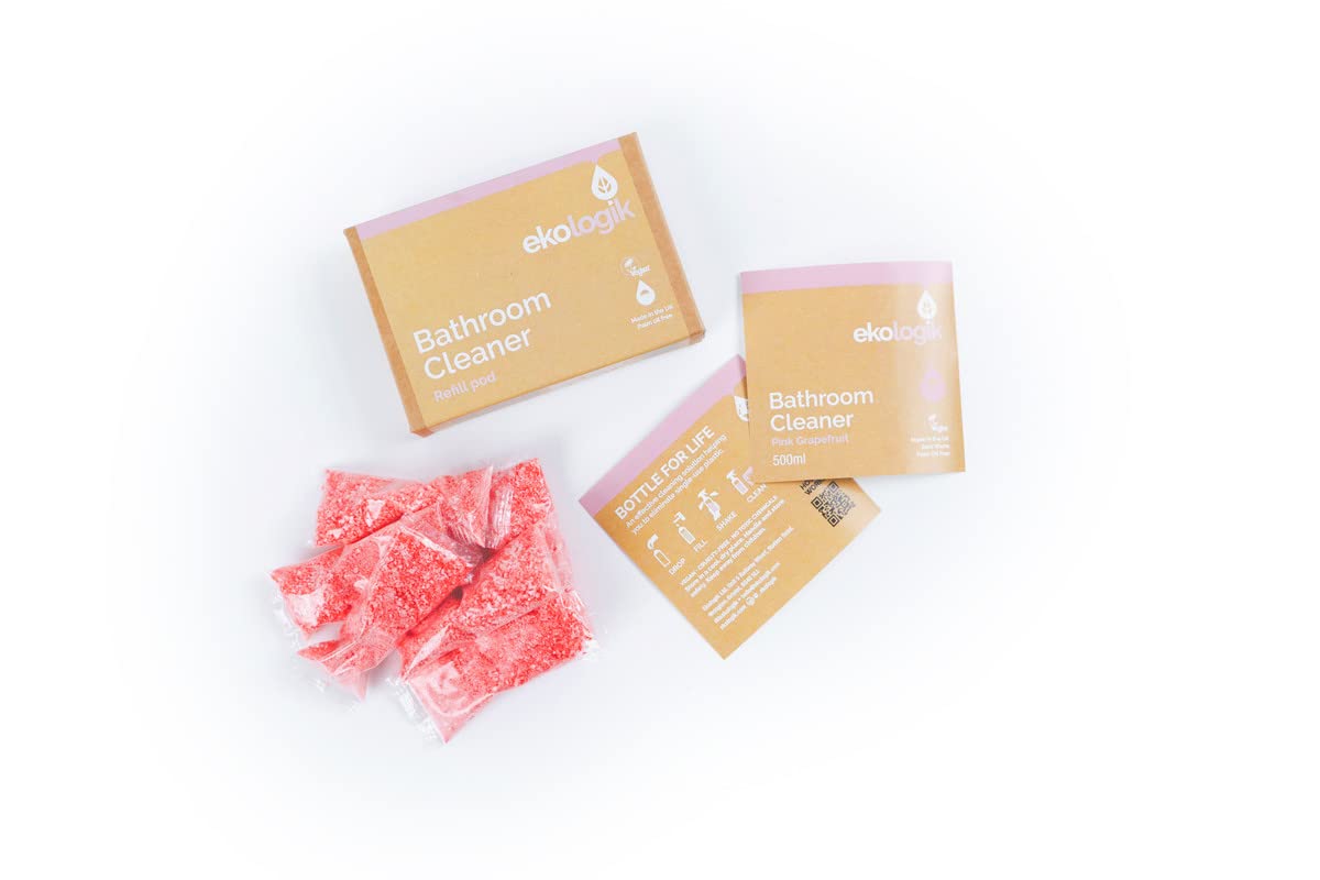 Bathroom Cleaner pods | Plastic-Free Cleaning Bottle Refills | Bathroom and Shower | Tough on Hard Water | Eco, Non-Toxic, Vegan, UK Made, Add Water - 6 Pack