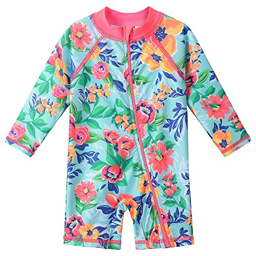 Image of XFGIRLS Baby /Toddler Girls Swimsuit Long Sleeve One-Piece Bathing Suit Rash Guard
