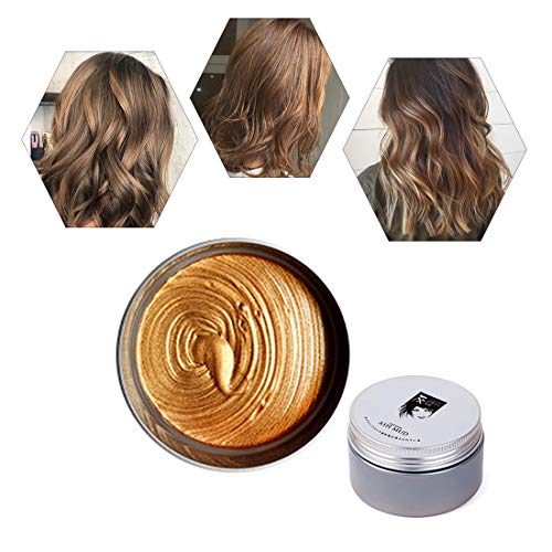 Hair color Wax Dye Styling Cream Mud,Temporary Fashion Colorful Hair Wax Pomades,Disposable Natural Hair Max for Men Women Party Cosplay, Halloween (brown)