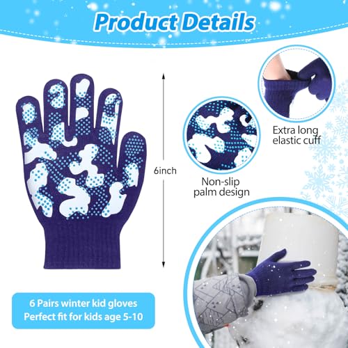 Suhine Kids Winter Beanies Scarves Gloves Set Gloves Knitted Scarves Wrap Winter Beanie Hat for Boys Girls 5-122