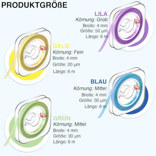 DASHUI 4 Bände Zahn Schleifpapier Zahnzwischenräume, 20/30/50μm Zahn Polierstreifen, Sicher und Langlebig für Reinigung der Zahnzwischenräume