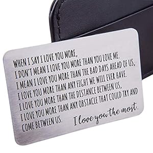 Wallet Insert Card Gifts For Men Husband From Wife Girlfriend Boyfriend Birthday Gifts Metal Mini Love Note Valentine…