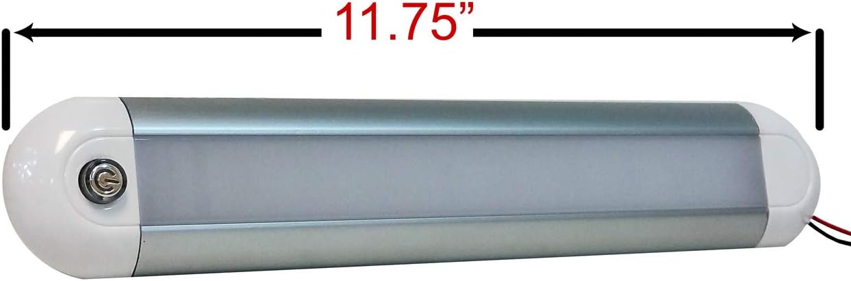 12" LED Dome Light Touch Sensor Switch Lighting Fixture Marine RV Motorhome Camper Utility Van 12v 24v Semi Truck Travel Trailer Boat Aircraft Overland Interior Exterior Cabinet Waterproof