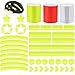 Reflektoren Sticker Set inkl.Reflektorband Selbstklebend 3Rollen,5cm x 3m,42Stück Reflektor Aufkleber für Fahrrad Helm, Kinderwagen Buggy Zubehör,Sicherheit im Dunkeln mit Reflektorklebeband(Yellow)
