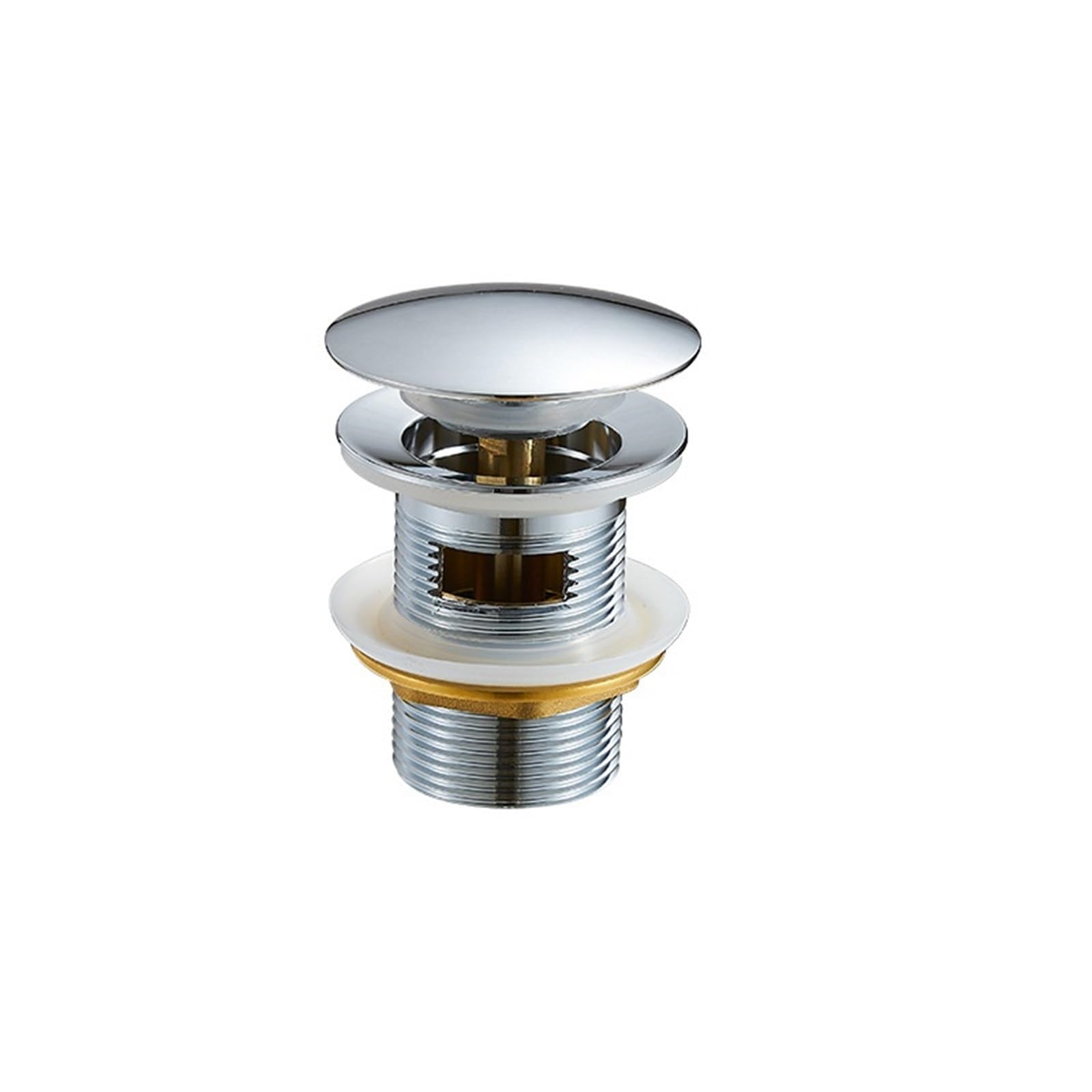 Sink Plug Bathroom Basin Sink Drainer Gold Silver Black Brass Corrosion Resistant Easy to Clean Pop Up Button Round Drain for Washbasin(Color 3)