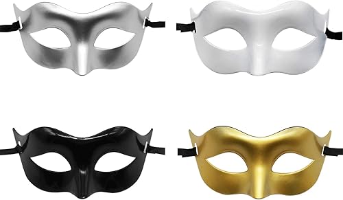 Udebohe Unisex Masquerade Masks Half Face Costume Mask Set for Women Men Halloween Mardi Gras Cosplay Cocktail Party