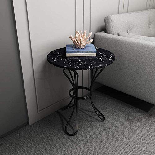 Table basse ronde en marbre noir : la solution gain de place pour salon - 3