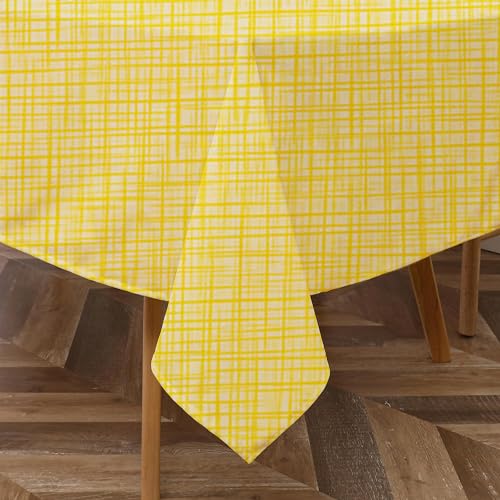 Majestic Giftware PU Faux Leather Rectangle Tablecloth | (TCE154-54160) Soleil Waterproof & Spill Proof Dining Table Cover | Decorative Washable Tablecloth for Home, Kitchen, Party (54X160)