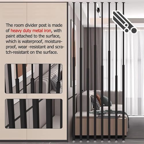 Adjustable Height White Hanging Room Divider - Privacy Screen for Washroom, Balcony, Stairwell & Entrance - 75CM (29.5IN) Decorative Grille Post Column Decor