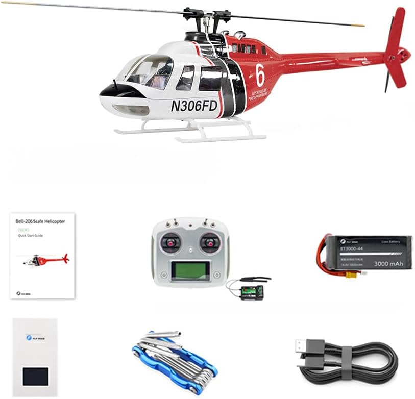 FLYWING Bell 206 RC Helicopter V3 with ACE Flight Control 6CH GPS Altitude Hold Two Rotor 1:16 Scale Helicopter RTF Fly Wing Bell206 v3 Helicopter flywing rc Helicopter Bell-206 Scale rc Helicopter