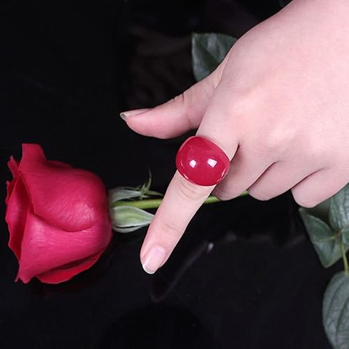 Miniatura 4 de Anillo de joyería de piedra semipreciosa roja grande para niñas anillos ópalo anillos accesorios anillo