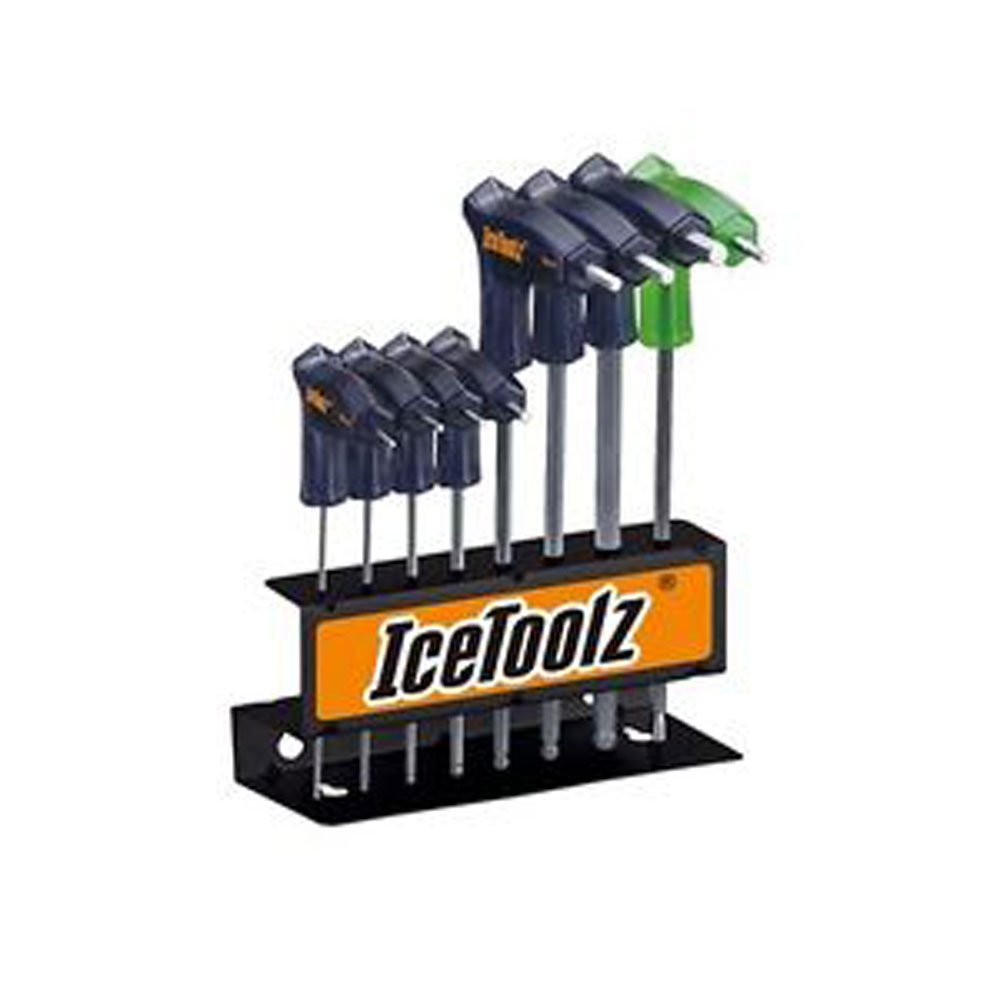 IceToolz Pro Shop - Juego de Llaves hexagonales, Allen y Torx (2-8 mm, T25, con Soporte de Pared