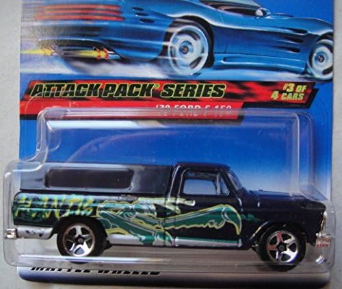 Miniatura 2 de Hot Wheels Attack Pack Serie 3 de 4 coches, tarjeta cuadrada negra '79 Ford F-150 5SP