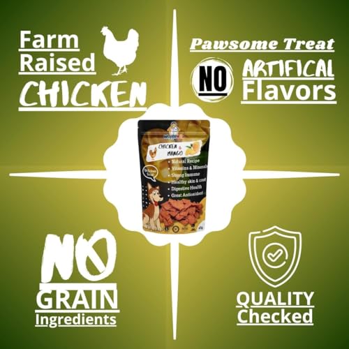 Image of Chicken & Mango Dog Treat | Protein Rich | Fiber Rich | Crunchy Healthy Snacks | Training Treat | 45gm