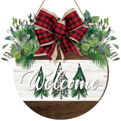 Boao Christmas Door Decorations Wooden Christmas Welcome Sign