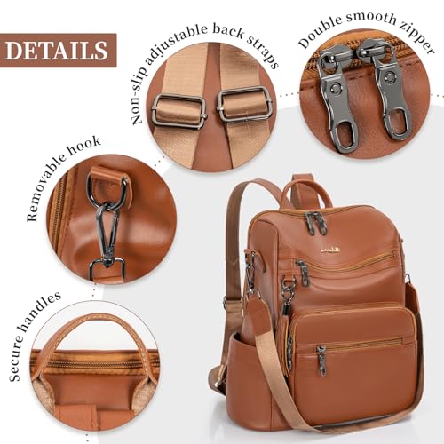 Image of Backpack Purse for Women Travel Convertible Shoulder Tassel Bag Ladies Work Travel Handbags
