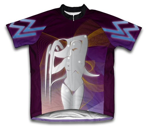 Aquarius Short Sleeve Cycling Jersey for Youth - Size M Black