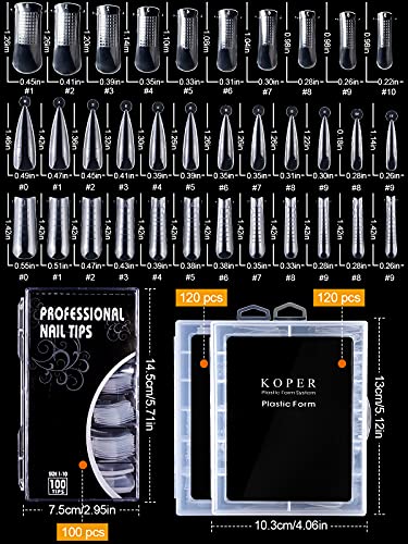 EBANKU Nagel Dual Forms Tipps mit 3 Style Dual Nail Forms,1 Gel Brush & Picker, 1 Nagelfeile, 10 Nagelspitzen Clip und… – Bild 3