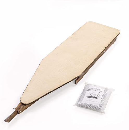 Miniatura 3 de Lehman's - Tabla de planchar plegable de madera, fabricada en Amish, con almohadilla para tabla de planchar y cubierta, acabado oscuro