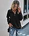 PRETTYGARDEN Women's Casual Long Sleeve Lapel Zipper Sweatshirt Drawstring Loose Pullover Tops (Black, Medium)