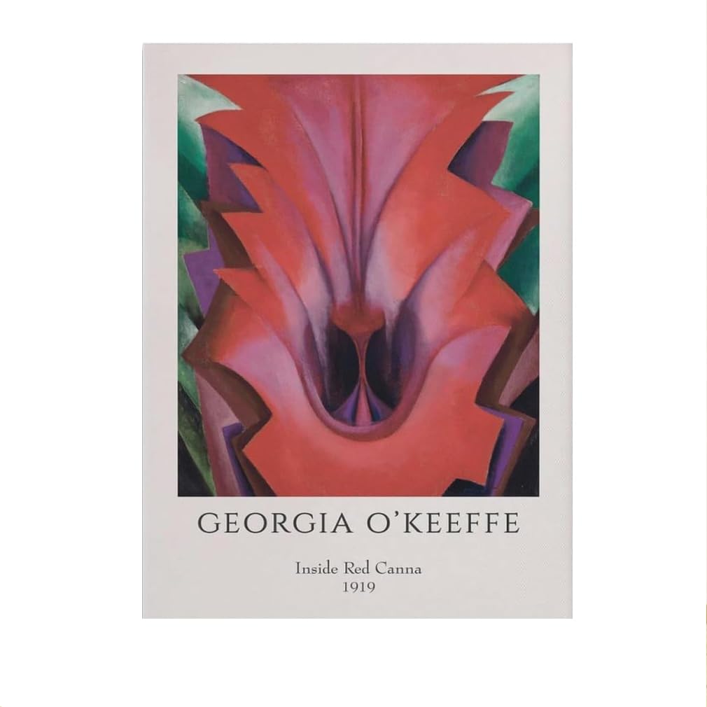 LHHJF LJHFA Georgia O'Keeffe Poster Red Canna Flowers Canvas Painting Georgia O'Keeffe Wall Art And Prints For Home Decor Wall Pictures 40x60cmx1 No Frame
