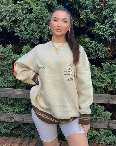 Image of Aelfric Eden Neon Color Block Knit Sweater Casual Oversized Pullover
