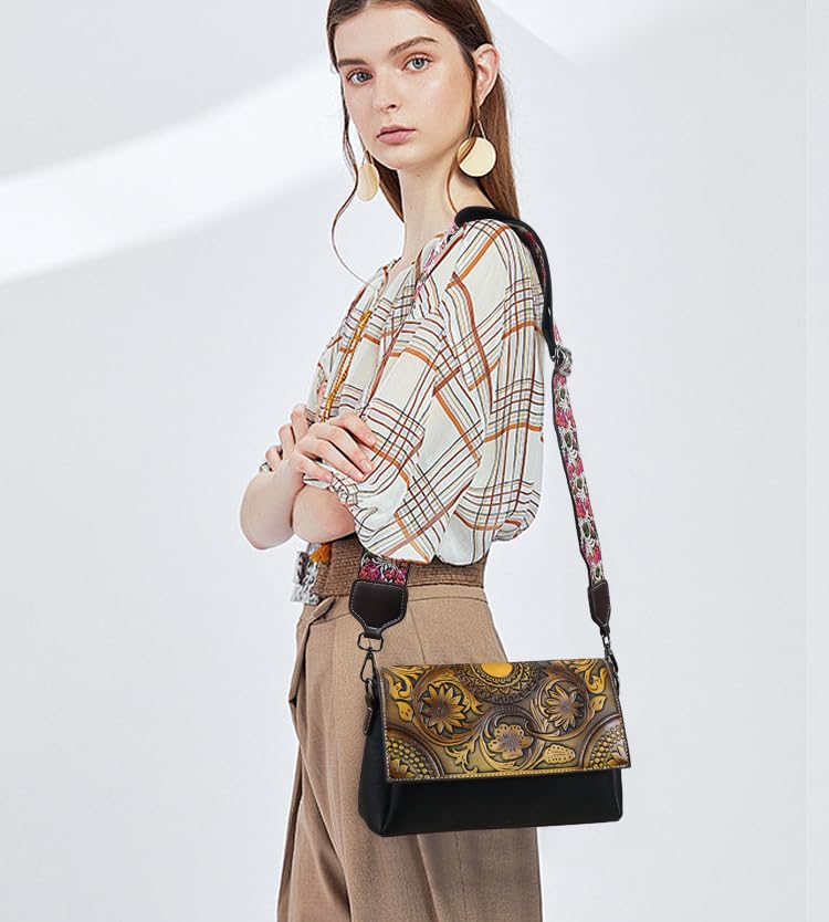 Crossbody Bag for Women Leather Vintage Satchels Shoulder Bag Womens Medium Purse2