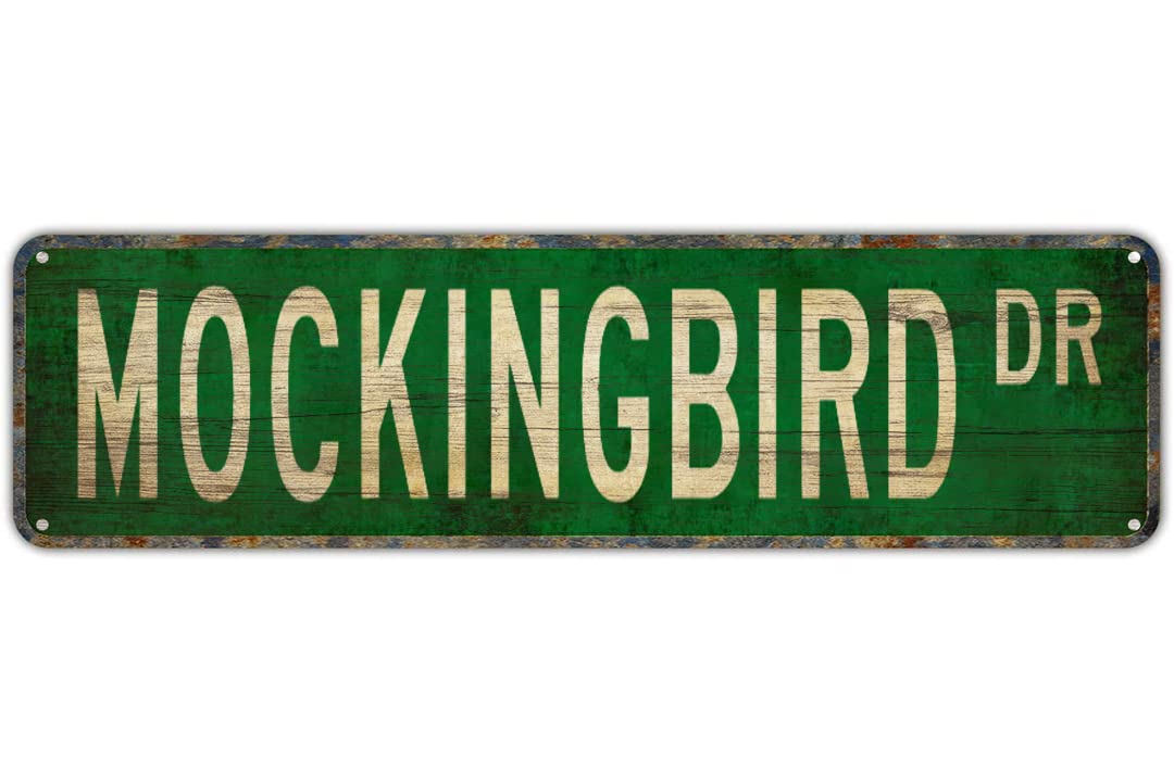 MOCKINGBIRD DR Vintage Tin Signs Art Plaque Aluminum for Bedroom Kitchen Garden Wall Bar Club Coffee Hanging Home Decor 4x16 Inch