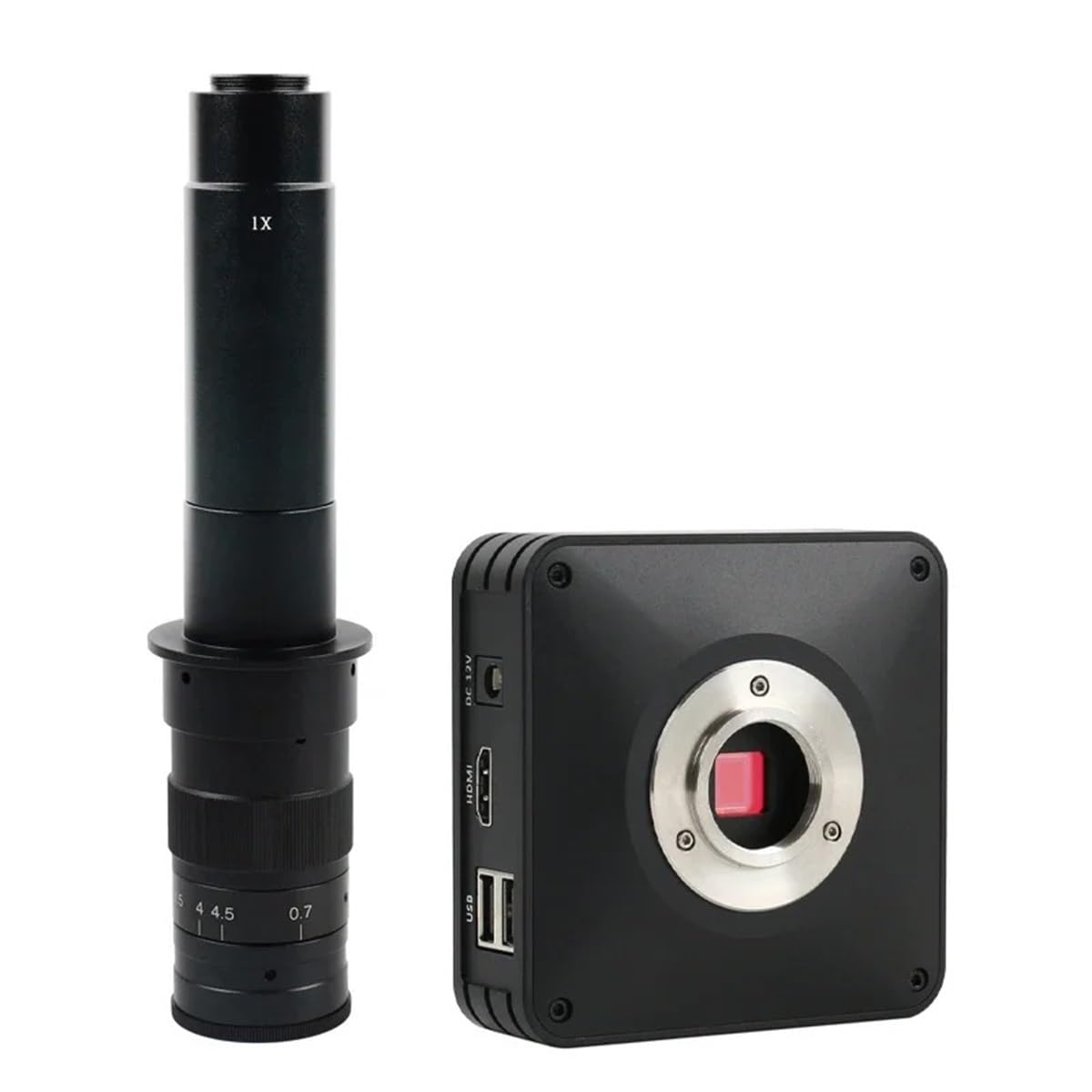 Microscope Full HD 1080P Sensor IMX185 HDMI Industrial Lab Electronic Digital Microscope UI C-Mount Camera USB Disk Storage(with 300x Lens)