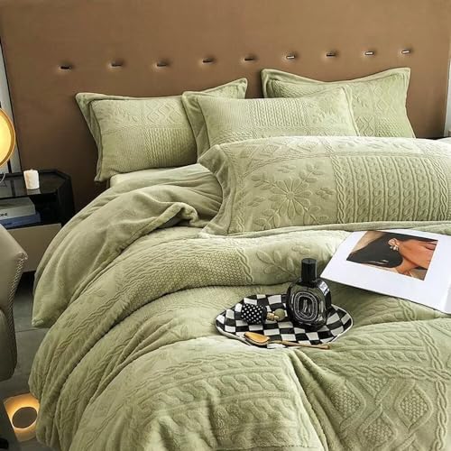 Parure de lit pour lit simple vert émeraude A56 idéal déco chambre - 4