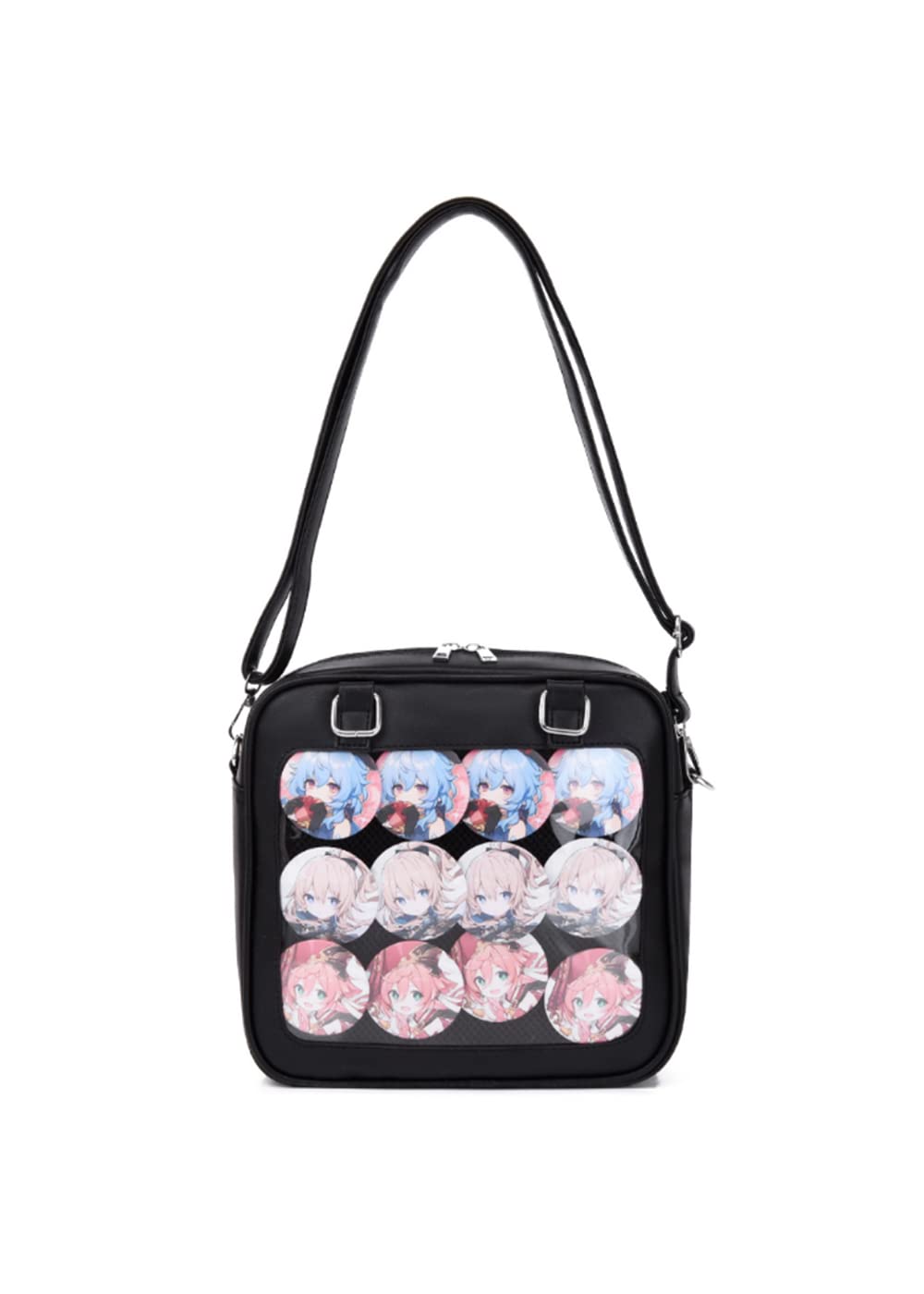 SMALLBLUERPurse and Backpack JK Uniform Messenger Bag Lolita Ita Handbag DIY Design Transparent Windows Shoulder Bag