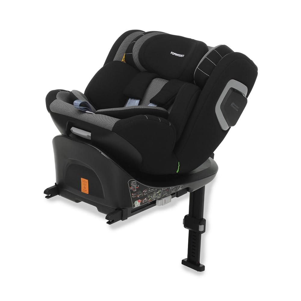 Foppapedretti Iturn PRO i-Size seggiolino auto girevole 360° per bambini da 40 a 150 cm di altezza, Black