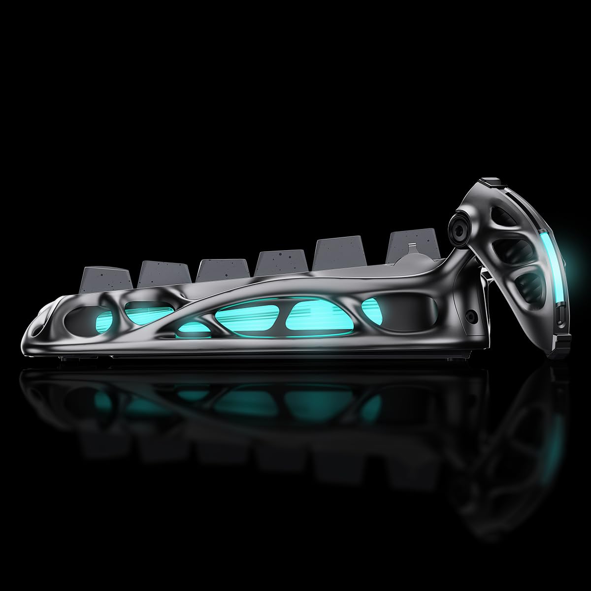 GravaStar Mercury K1 Pro – Tastiera da gioco meccanica wireless 75% in lega di alluminio, interruttori lineari, retroilluminazione RGB personalizzabile, manopola di controllo (Grigio Argento)